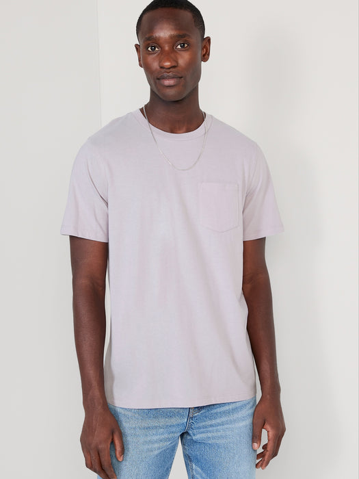 Soft-Washed Chest-Pocket Crew-Neck T-Shirt for Men