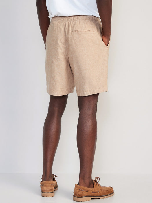 Linen-Blend Jogger Shorts for Men -- 7-inch inseam