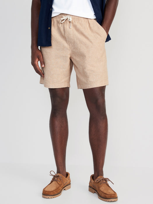 Linen-Blend Jogger Shorts for Men -- 7-inch inseam