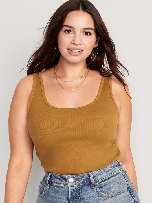 First-Layer Rib-Knit Tank Top for Women