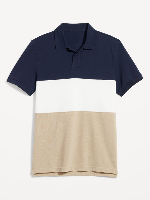 Color-Block Classic Fit Pique Polo for Men