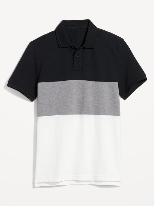Color-Block Classic Fit Pique Polo for Men