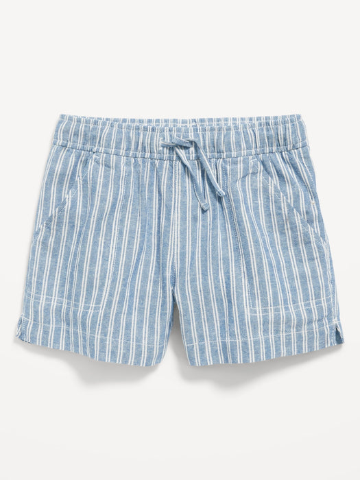 Striped Linen-Blend Drawstring Shorts for Girls