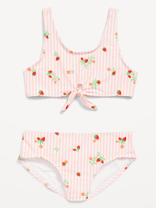 Tie-Front Bikini Swim Set for Girls