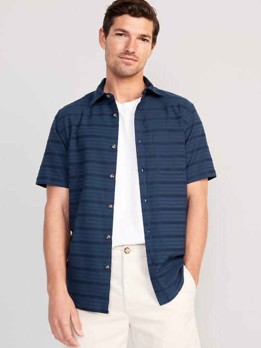Regular-Fit Everyday Short-Sleeve Dobby Shirt for Men