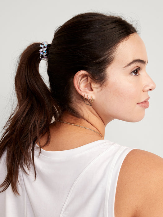 Iridescent Spiral Hair Ties 5-Pack for Women