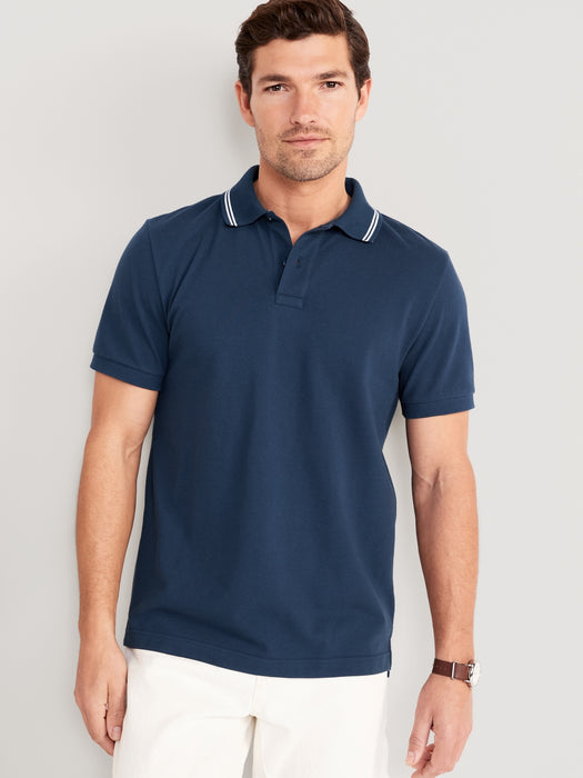 Tipped-Collar Classic Fit Pique Polo for Men