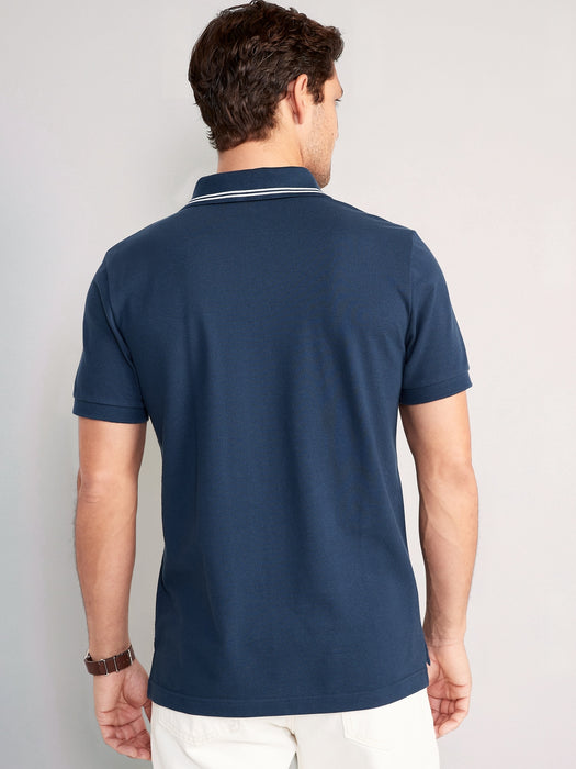 Tipped-Collar Classic Fit Pique Polo for Men