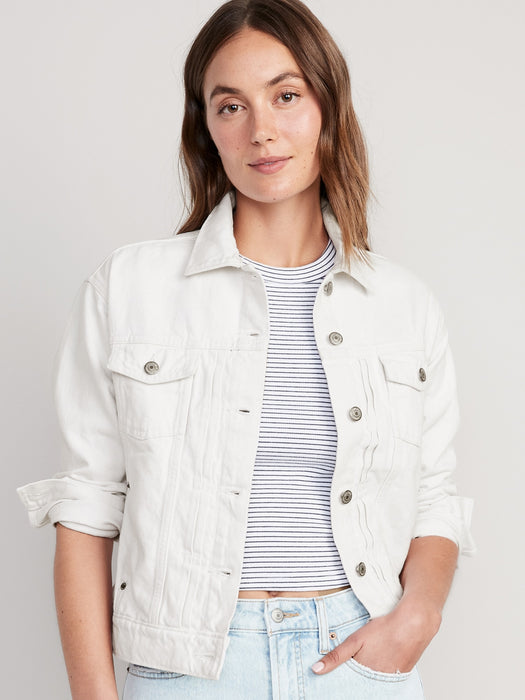 Classic White Jean Jacket for Women