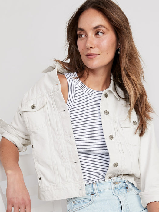 Classic White Jean Jacket for Women
