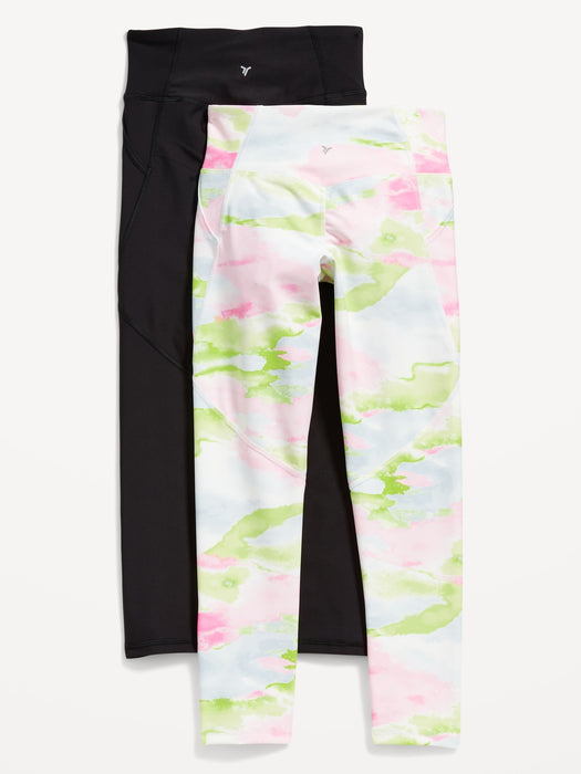 High-Waisted PowerSoft 7/8-Length Side-Pocket Leggings 2-Pack for Girls