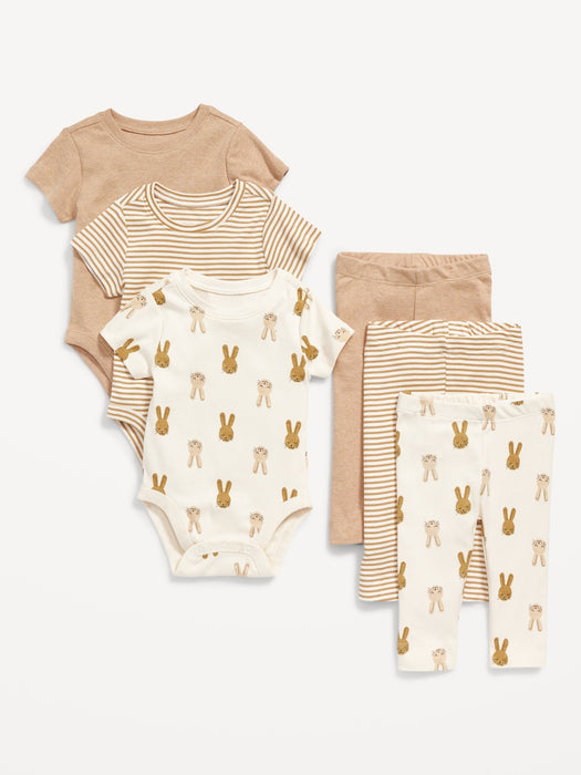 Unisex Bodysuit & Leggings 6-Pack for Baby