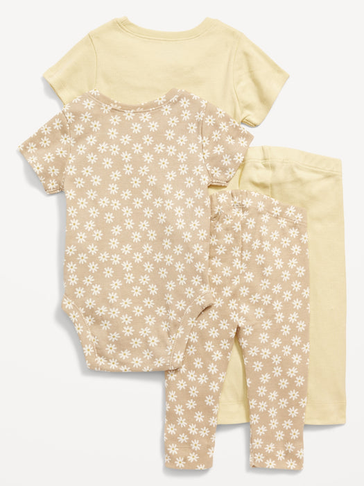 Unisex Bodysuit & Leggings 4-Pack for Baby