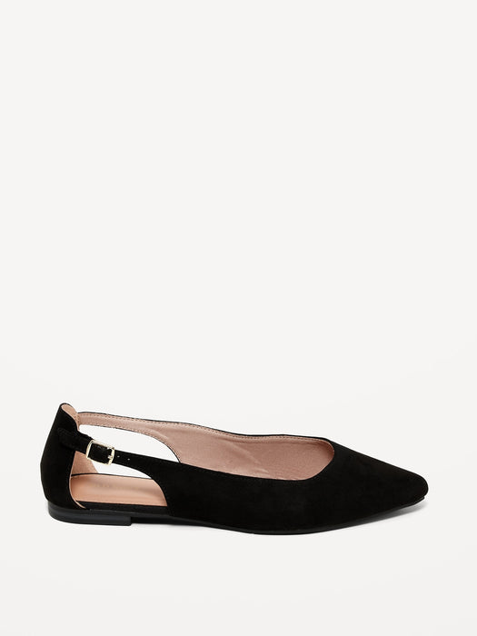 Faux-Suede Slingback Flats for Women
