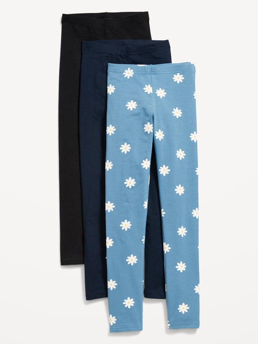 Built-In Tough Full-Length Leggings 3-Pack for Girls