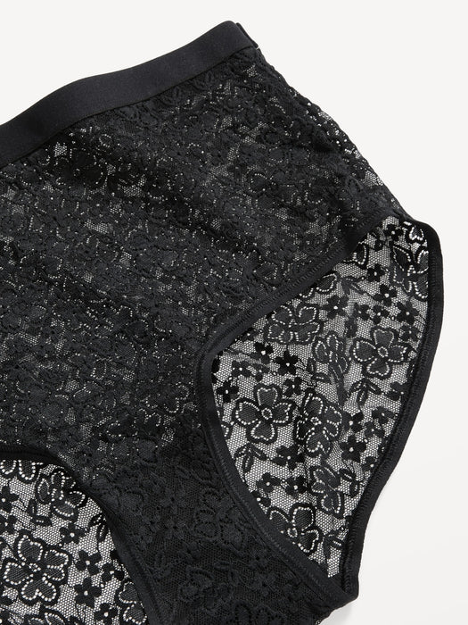 High-Waisted Lace Bikini Underwear