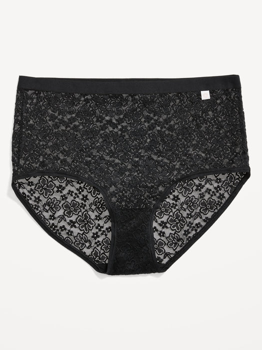 High-Waisted Lace Bikini Underwear