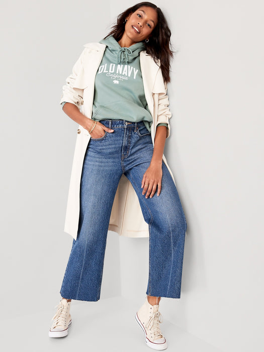 Oversized Fleece Logo Graphic Hoodie for Women