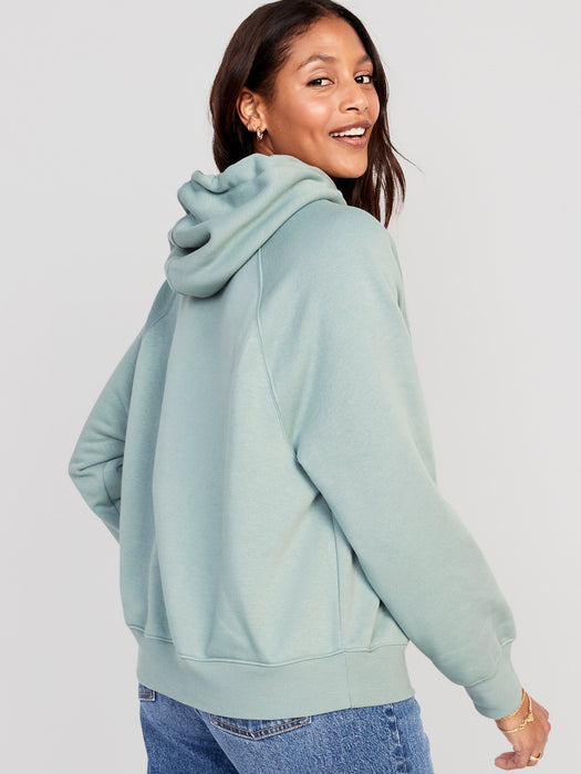 Oversized Fleece Logo Graphic Hoodie for Women