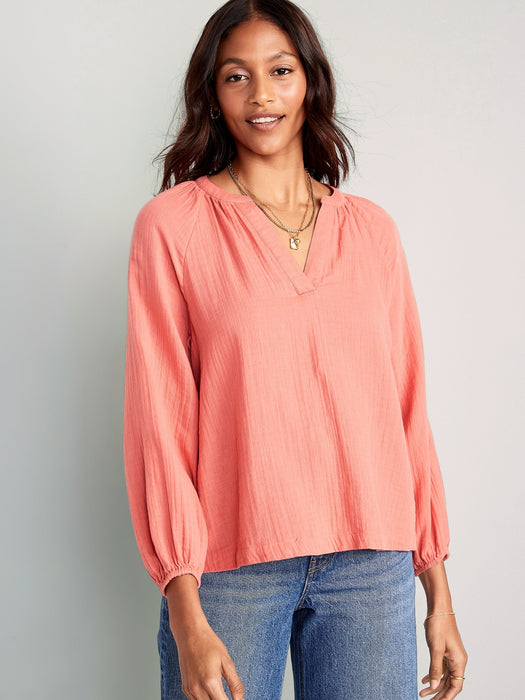 Split-Neck Blouse for Women