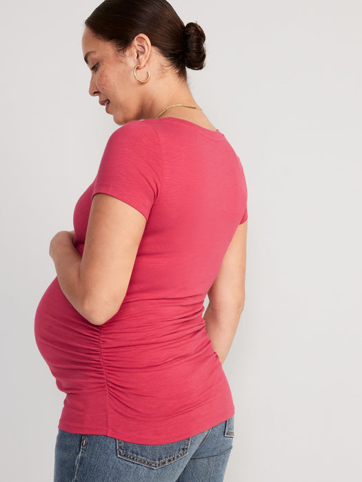 Maternity EveryWear Slub-Knit Scoop-Neck T-Shirt