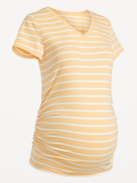 Maternity V-Neck Side-Shirred T-Shirt