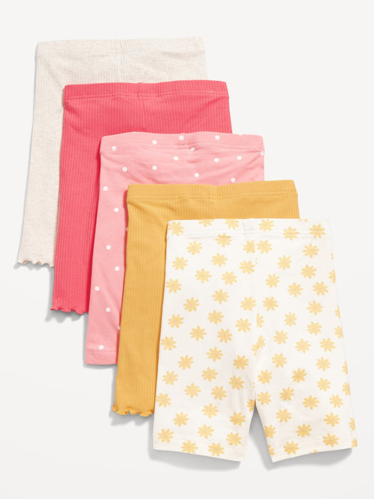 Long Biker Shorts Variety 5-Pack for Girls