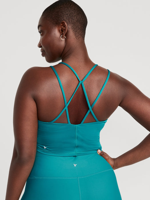 Light Support PowerPress Strappy Longline Sports Bra for Women XS-4X