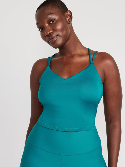 Light Support PowerPress Strappy Longline Sports Bra for Women XS-4X