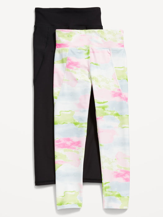 High-Waisted PowerSoft 7/8-Length Side-Pocket Leggings 2-Pack for Girls