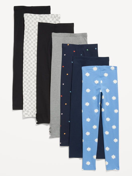 Built-In Tough Full-Length Leggings Variety 7-Pack for Girls