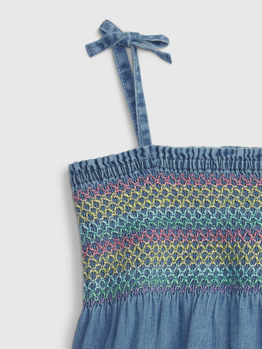 Toddler Denim Smocked Dress with Washwell