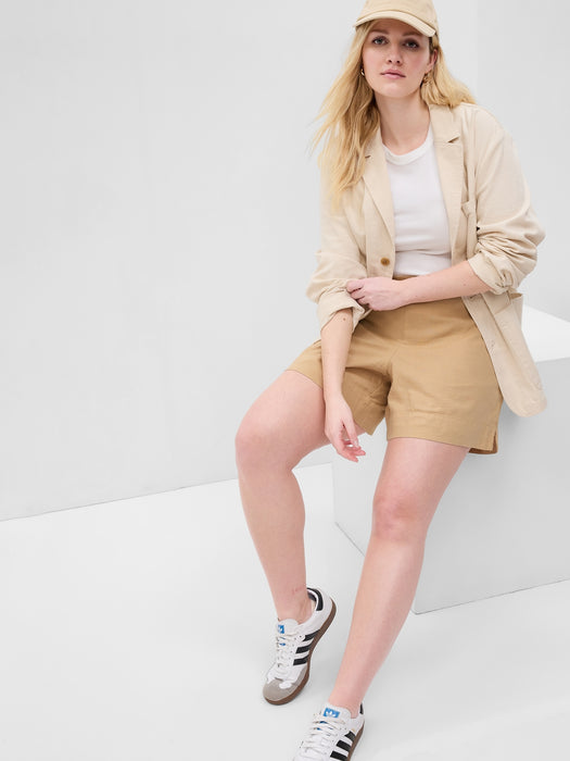 Linen-Blend Pull-On Shorts
