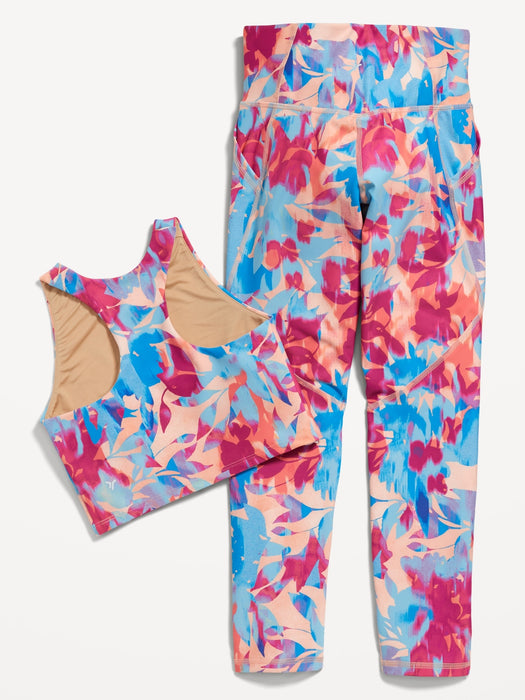 PowerSoft Longline Sports Bra & High-Waisted Leggings 2-Pack for Girls