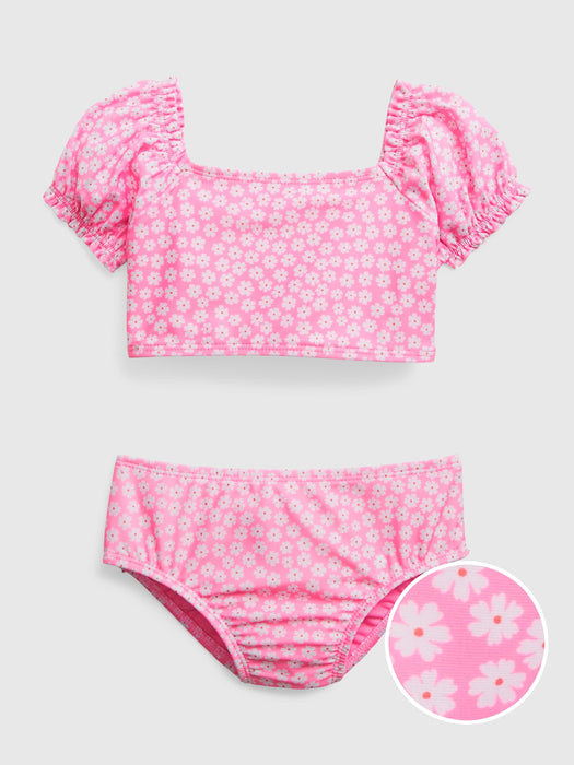 Toddler Recycled Puff Sleeve Swim Two-Piece