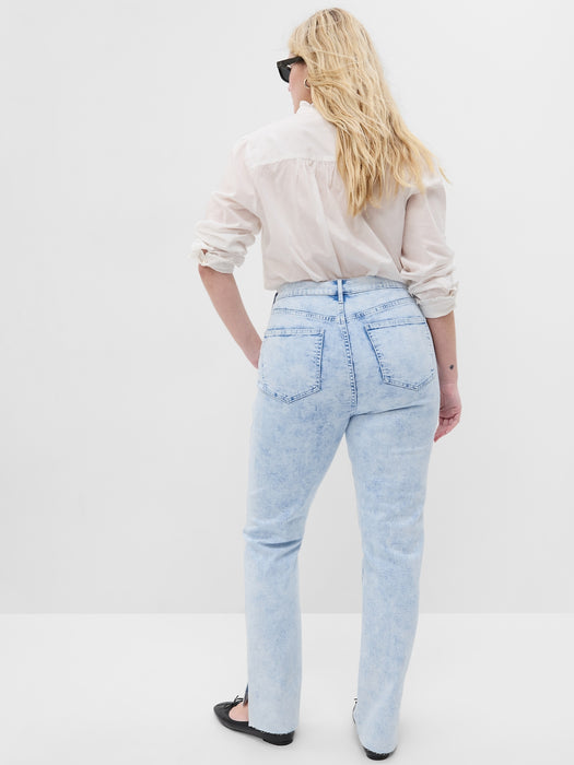 High Rise Split-Hem Vintage Slim Jeans with Washwell