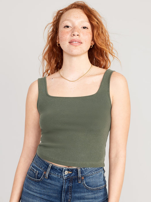 Crop Rib-Knit Tank Top