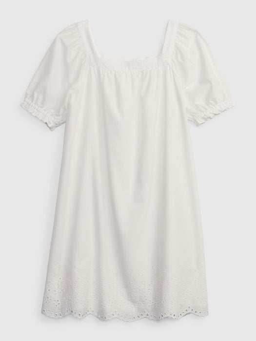 Kids Eyelet Puff Sleeve Dress