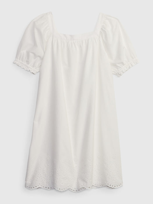 Kids Eyelet Puff Sleeve Dress