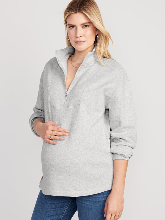 Maternity Quarter-Zip Pullover Sweatshirt