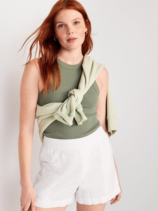 High-Waisted Linen-Blend Shorts for Women -- 3.5-inch inseam