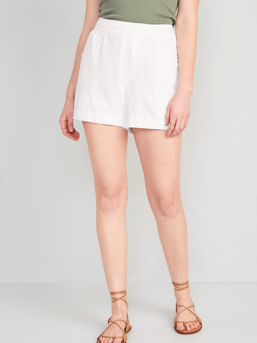 High-Waisted Linen-Blend Shorts for Women -- 3.5-inch inseam