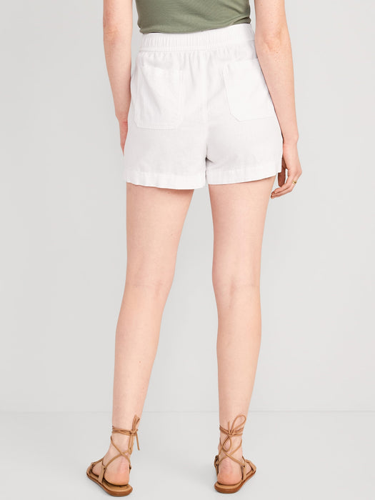 High-Waisted Linen-Blend Shorts for Women -- 3.5-inch inseam