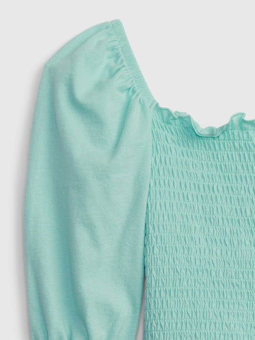 Kids Puff Sleeve Smocked Top