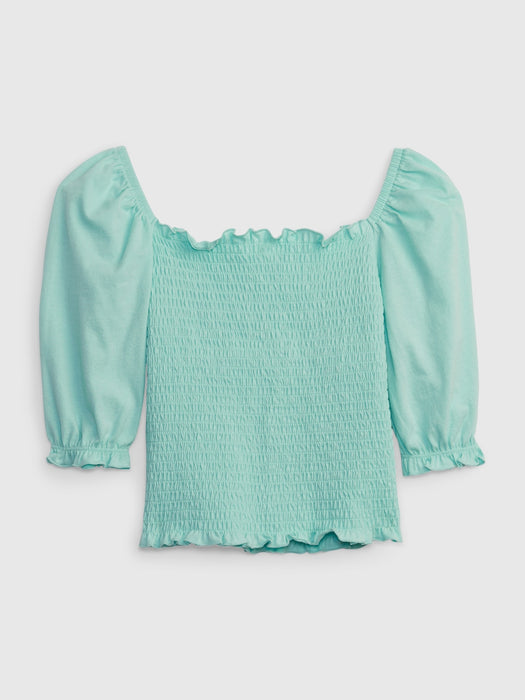 Kids Puff Sleeve Smocked Top