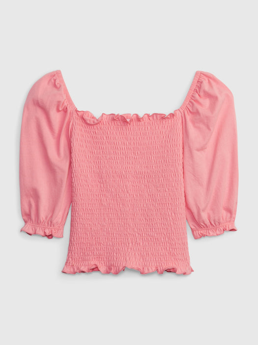 Kids Puff Sleeve Smocked Top