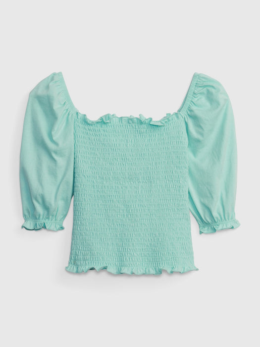 Kids Puff Sleeve Smocked Top