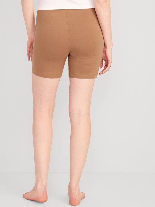 High-Waisted Jersey Biker Shorts -- 6-inch inseam