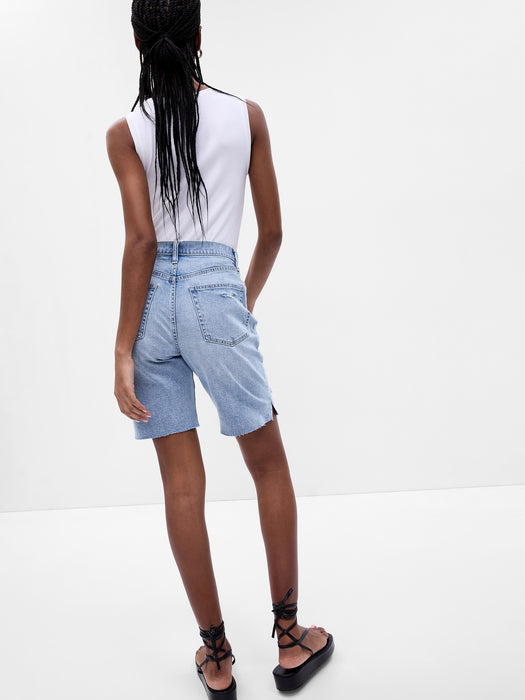 9" High Rise Bermuda Shorts with Washwell