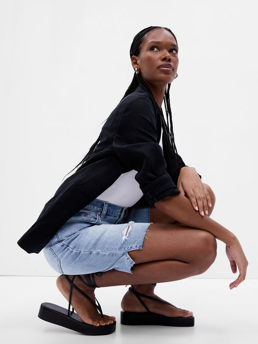 9" High Rise Bermuda Shorts with Washwell